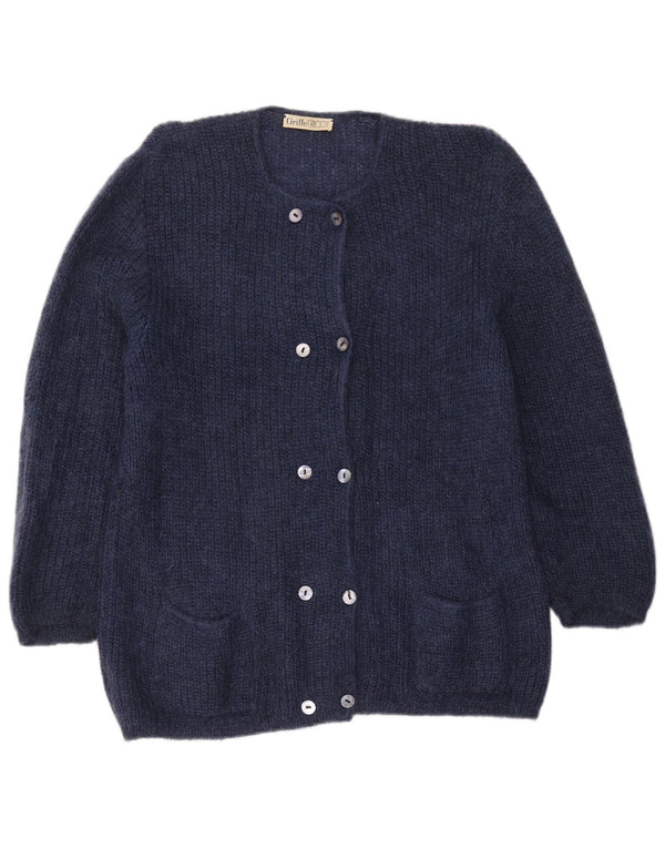 Pulover cardigan Griffe pentru femei UK 18 XL Mohair bleumarin