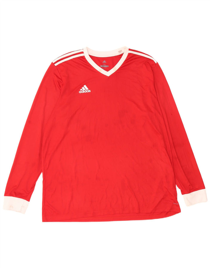 Adidas pentru bărbați Climalite Top cu mânecă lungă 2XL poliester roșu