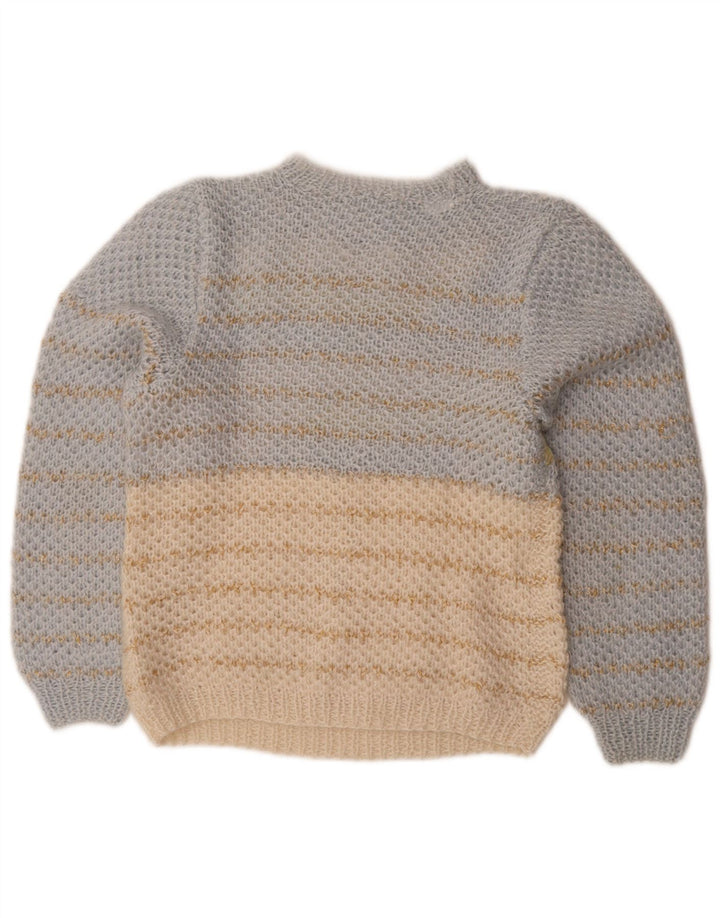 Pulover vintage pentru femei cu decolteu rotund UK 16, mare, albastru