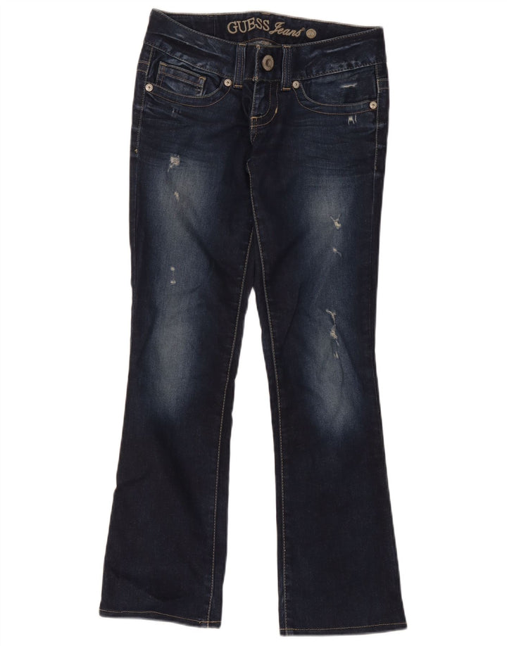 Blugi pentru femei Guess Distressed Bootcut W28 L28 Bumbac bleumarin