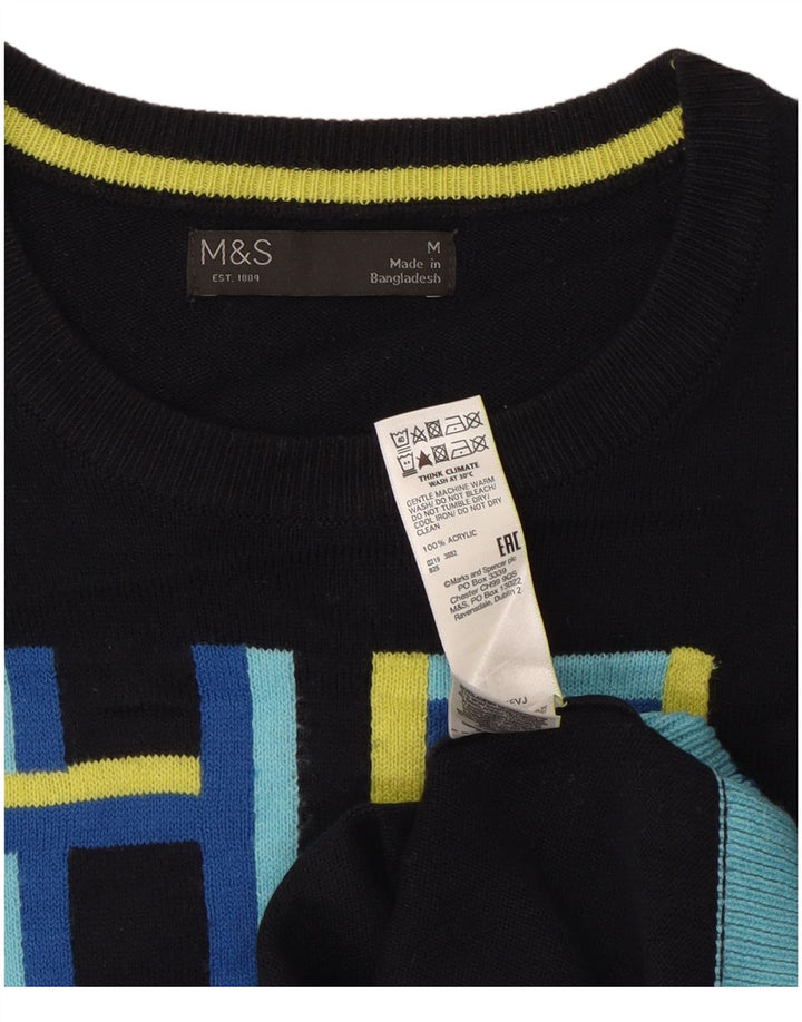 Pulover pentru femei Marks & Spencer cu decolteu triplu UK 14 Medium Bleumarin
