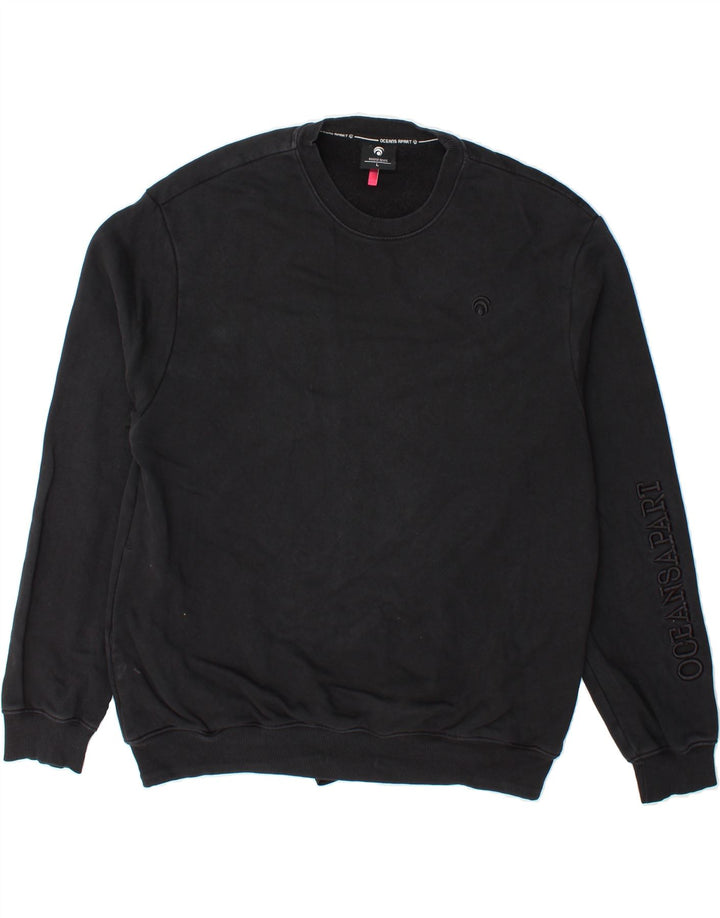OCEANSAPART Mens Graphic Sweatshirt Jumper Large Black Cotton Vintage Oceansapart and Second-Hand Oceansapart from Messina Hembry 