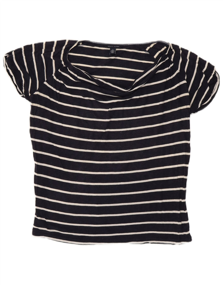 TOMMY HILFIGER Tricou pentru femei Top UK 14 Medium Bleumarin cu dungi
