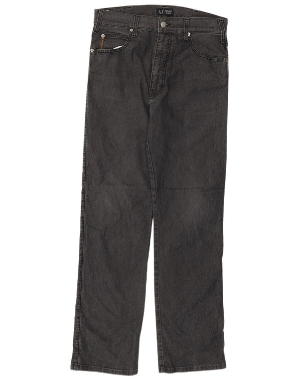 Blugi drepti pentru femei Armani W31 L30 bumbac gri