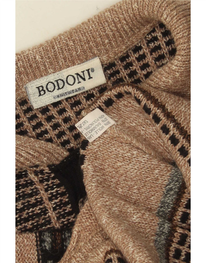 Pulover Bodoni pentru bărbați cu gât polo XL Lână bej