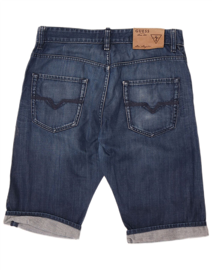 Pantaloni scurți Guess din denim pentru bărbați W31, bumbac albastru mediu