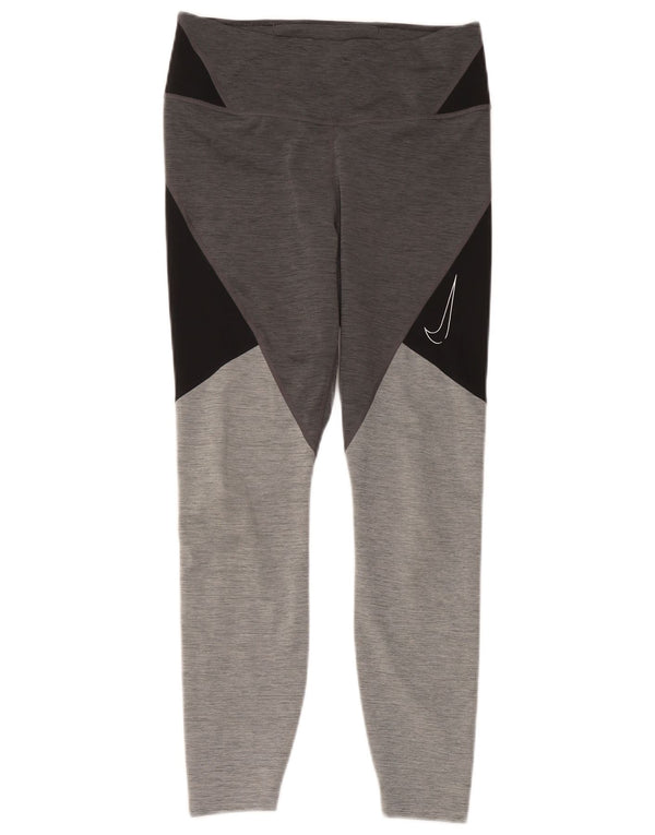 Leggings pentru femei Nike UK 12, gri mediu, poliester color bloc