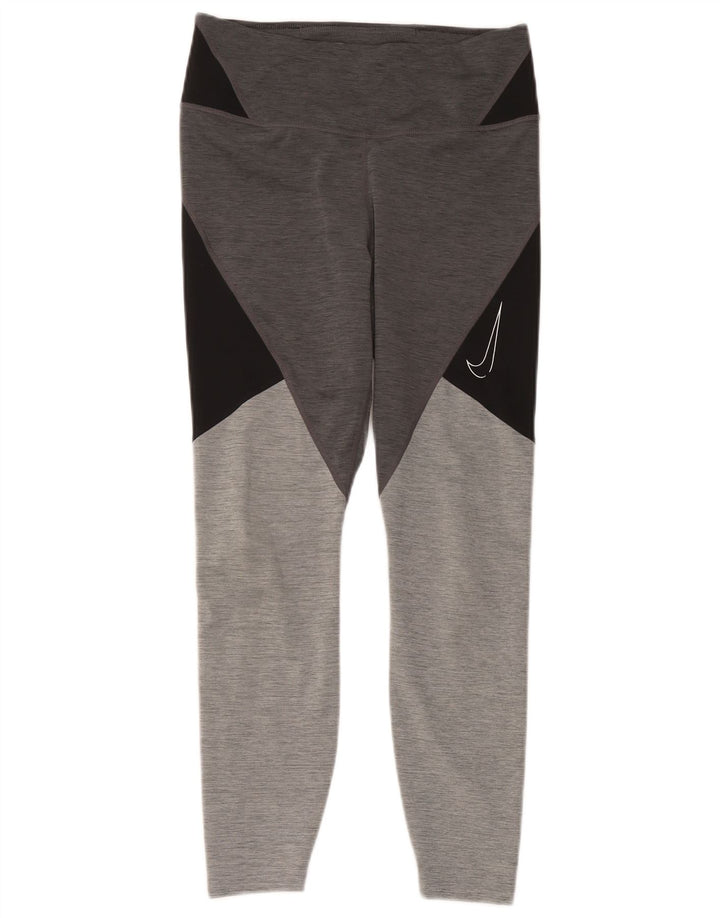 Leggings pentru femei Nike UK 12, gri mediu, poliester color bloc