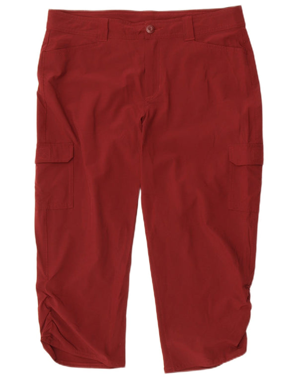 Pantaloni capri cargo pentru femei Eddie Bauer US 10 Large W34 L20 Burgundy