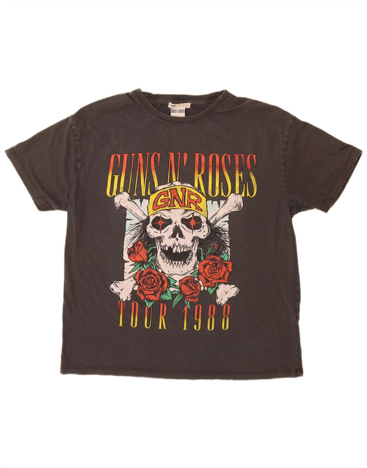 Pull & Bear Tricou grafic Guns & Roses pentru bărbați Top mare bumbac gri