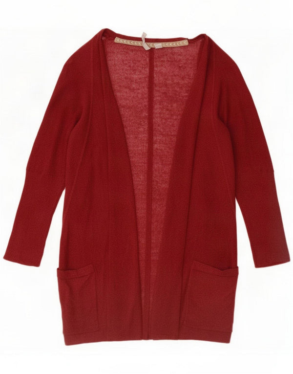 White Stuff Pulover cardigan cu paragate supradimensionat pentru femei UK 16 Large Maroon