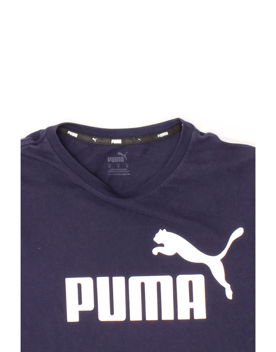 PUMA Mens Graphic T-Shirt Top Medium Navy Blue Vintage Puma and Second-Hand Puma from Messina Hembry 