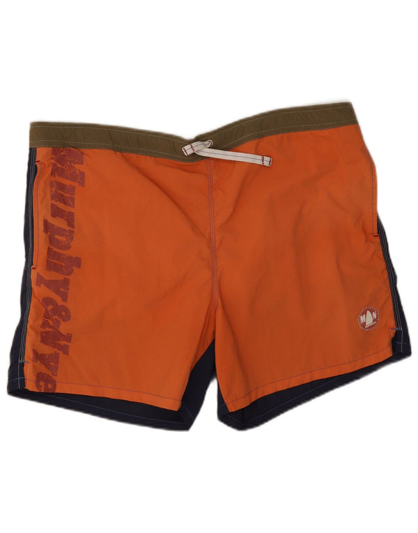 Murphy & Nye Pantaloni scurți de înot grafic pentru bărbați XL poliamidă portocalie