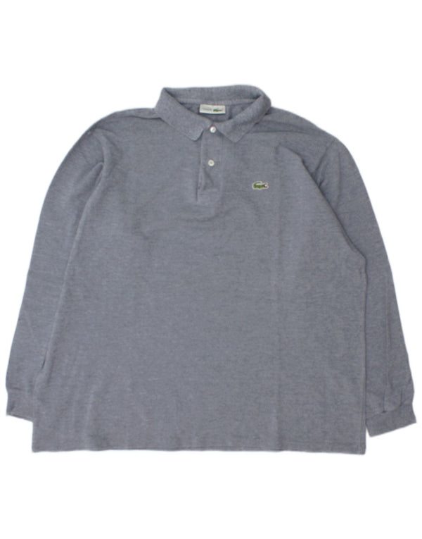 Tricou polo pentru bărbați cu mânecă lungă Lacoste Mărimea 7 2XL bumbac gri