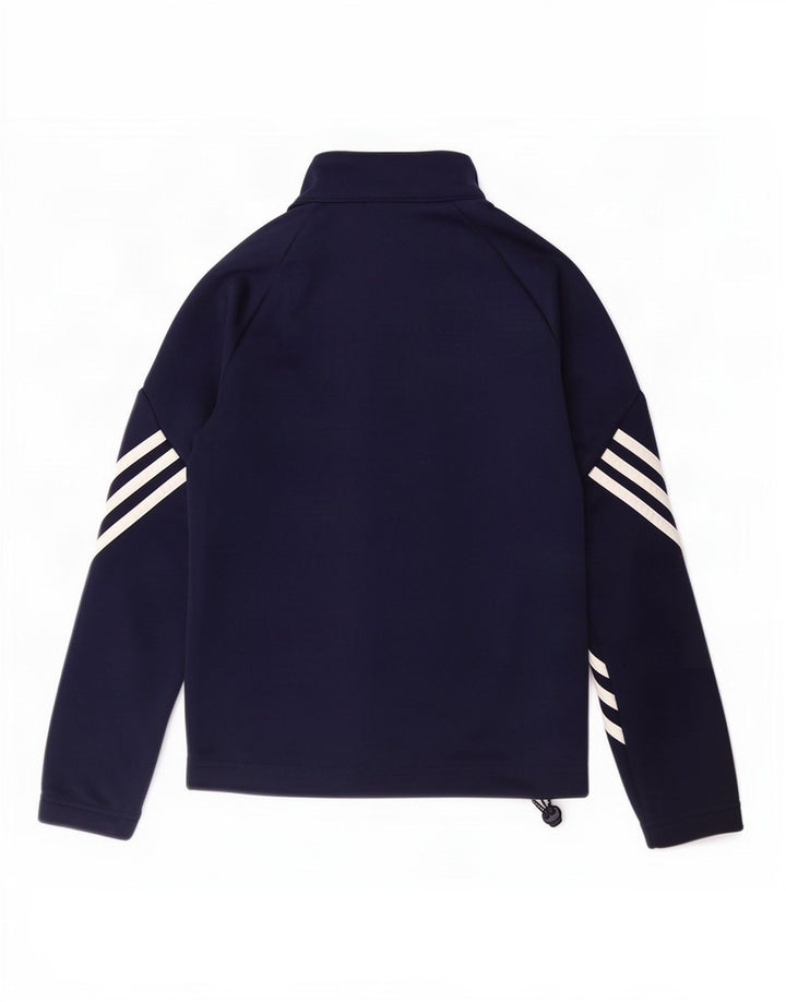 Jachetă de top pentru trening Climalite Adidas băieți 9-10 ani poliester bleumarin