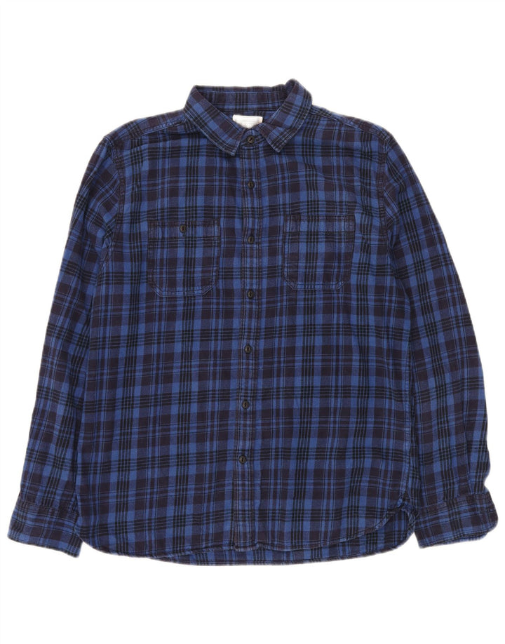 Cămașă de flanel CONVERSE pentru bărbați, bumbac cu carouri albastru mediu