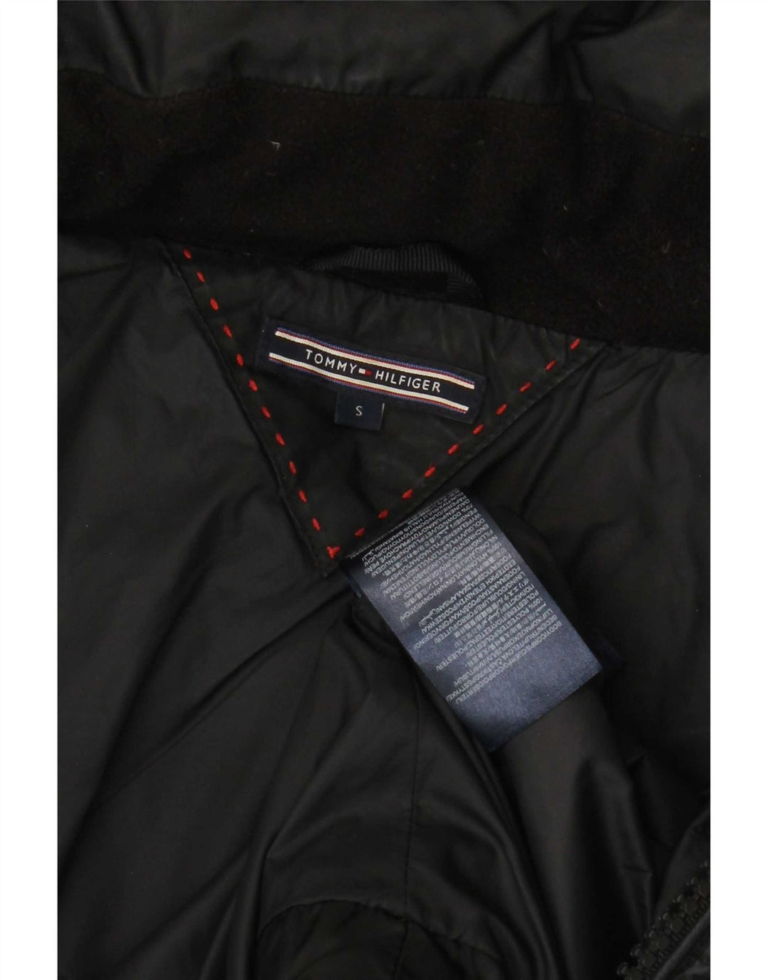Jachetă căptușită cu glugă pentru femei Tommy Hilfiger UK 10 Poliester negru mic
