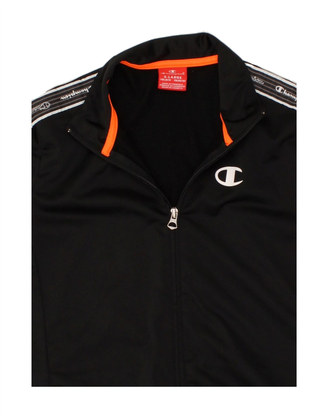 CHAMPION Boys Graphic Tracksuit Top Jacket 13-14 Years Large Black Vintage Champion and Second-Hand Champion from Messina Hembry 