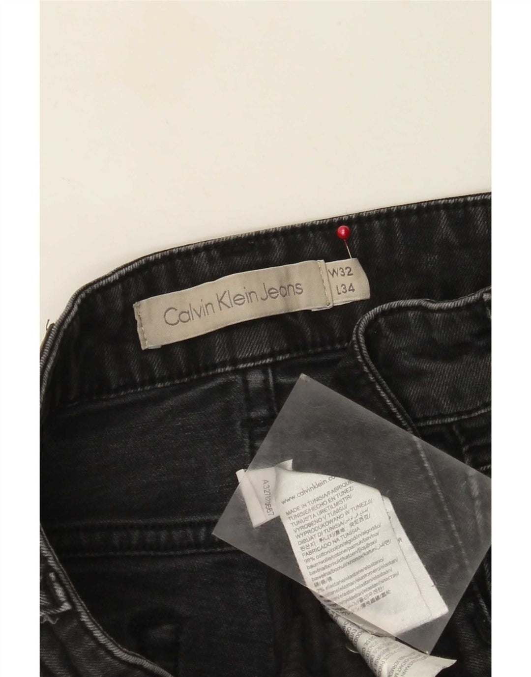Blugi slim pentru femei Calvin Klein W32 L34 bumbac negru