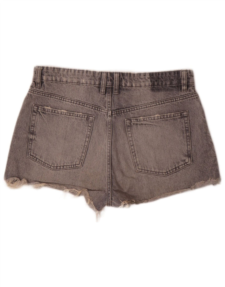 Pantaloni scurți din denim învechit pentru femei Zara EU 42 Large W32 Bumbac gri