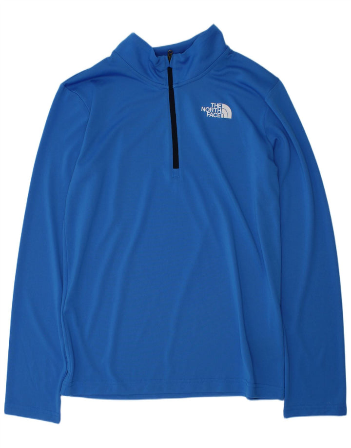 The North Face Boys Zip Neck Pullover Trening Top 13-14 Years Large Blue