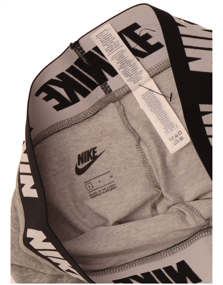 Leggings grafic Nike pentru femei UK 10, bumbac gri mic