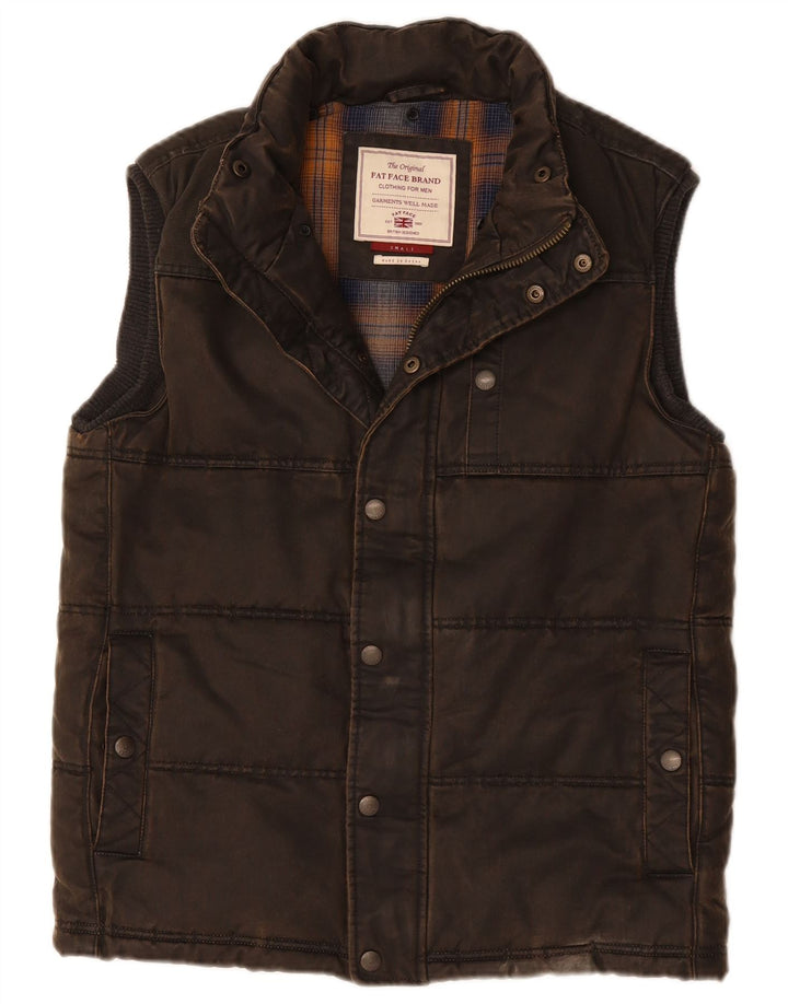 FAT FACE Gilet căptușit pentru bărbați UK 36 Small Brown Bumbac