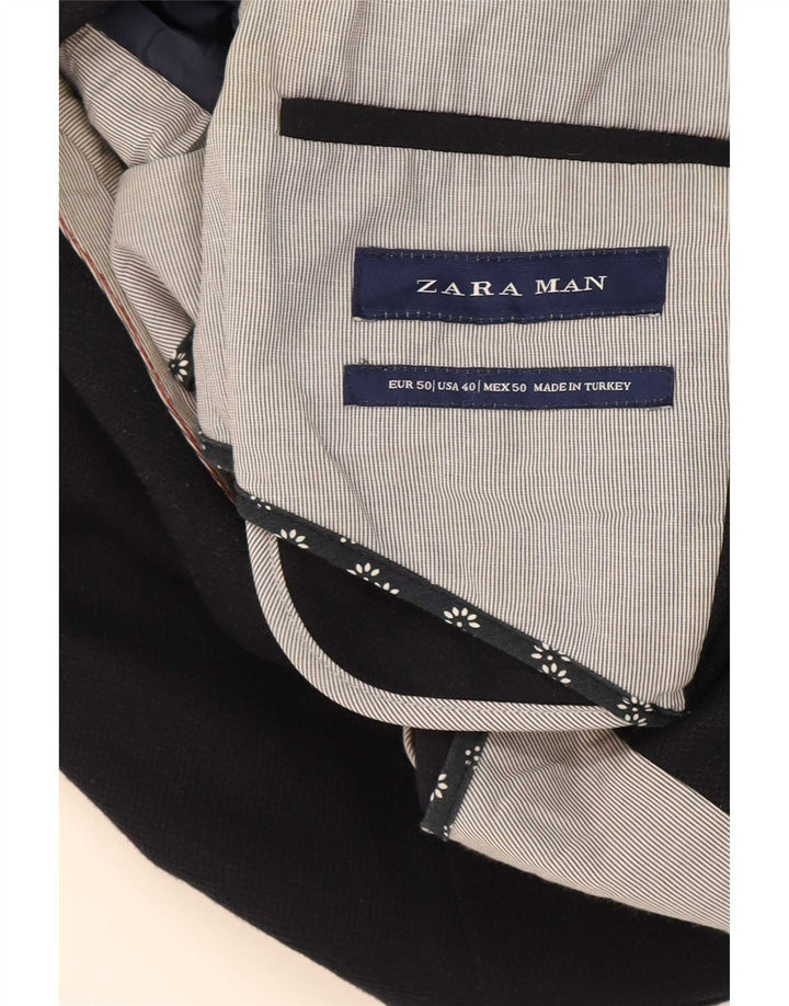 Blazer pentru bărbați Zara cu 2 nasturi EU 50 Mediu Bleumarin