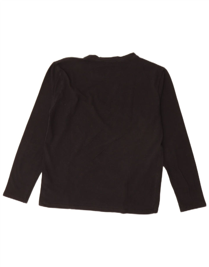 Trussardi Jeans Top pentru femei cu mânecă lungă UK 14 Bumbac mediu negru