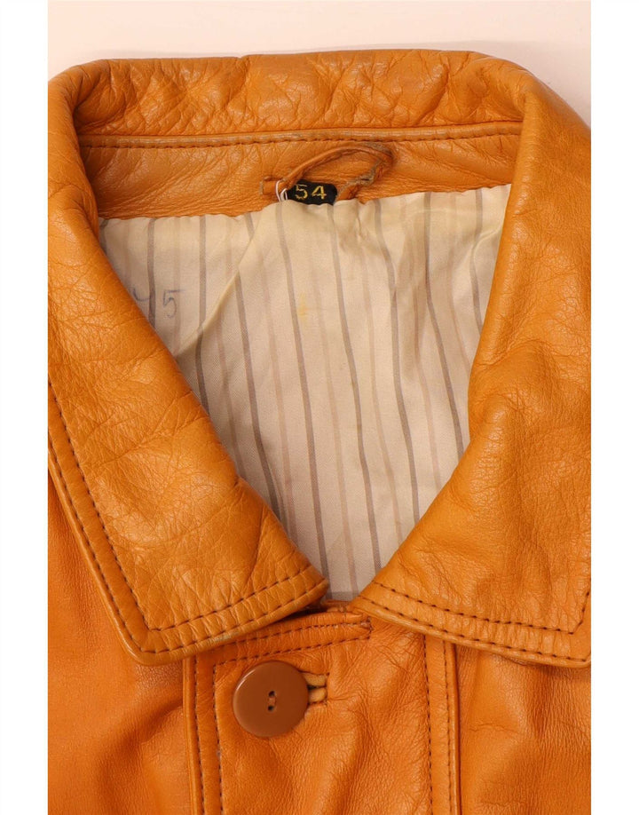 Jachetă din piele vintage pentru bărbați IT 54 2XL din piele maro