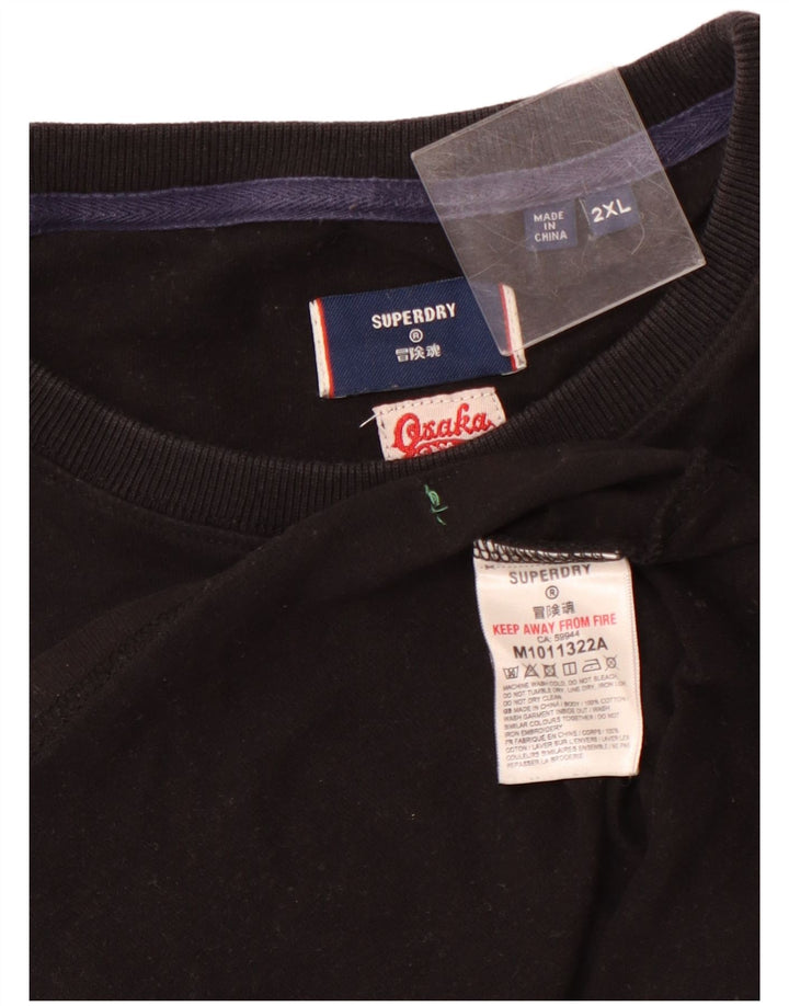 Tricou grafic pentru bărbați SUPERDRY Top 2XL bumbac negru