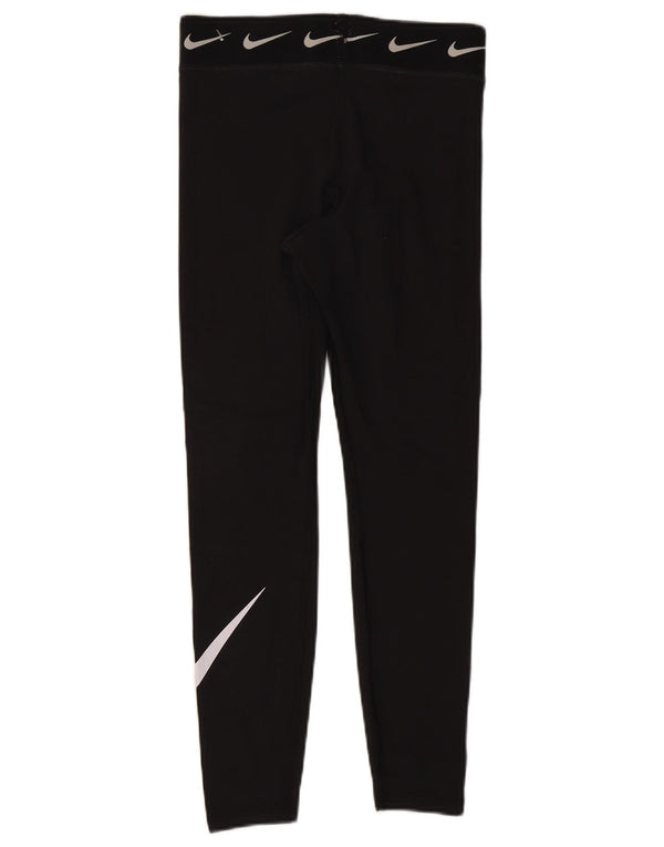 Leggings grafic Nike pentru femei UK 12, bumbac mediu negru