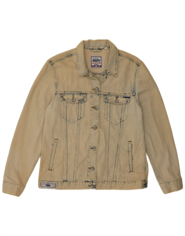 SUPERDRY Jachetă de blugi pentru femei UK 10 Small Beige Bumbac
