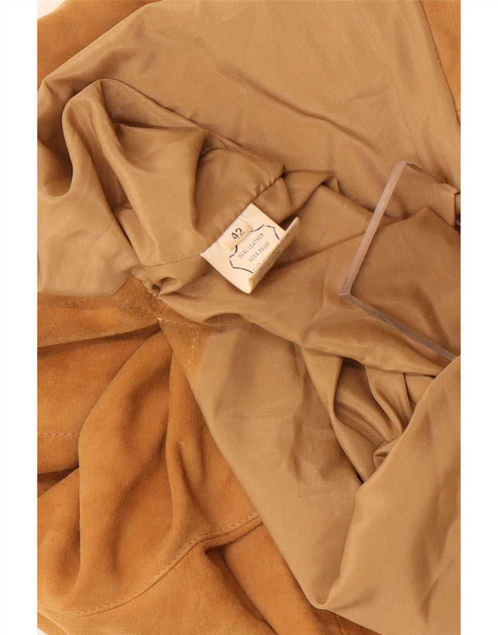 Jachetă vintage de piele intoarsa pentru femei IT 42 maro mediu din piele