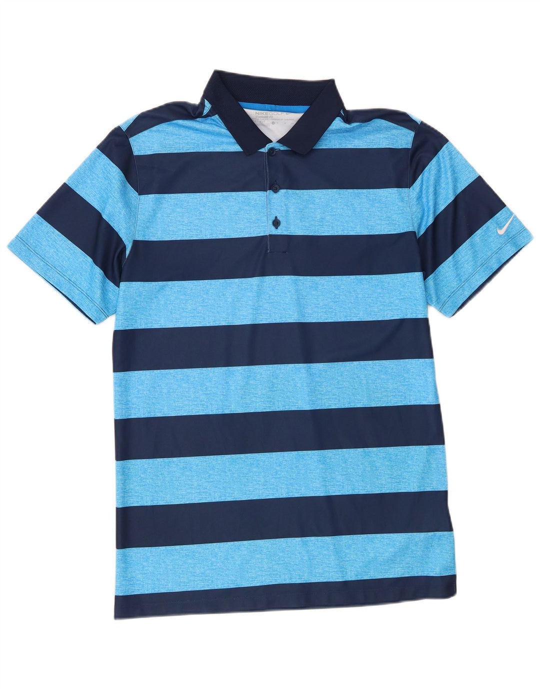 Tricou polo standard Dri Fit Nike pentru bărbați, poliester cu dungi albastre mici