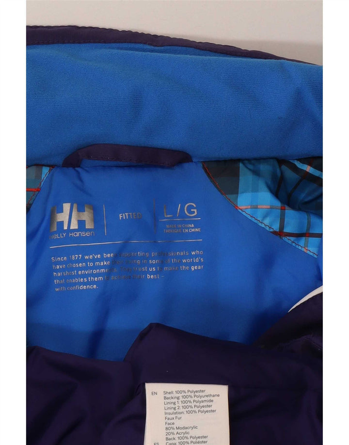 Jachetă de schi cu glugă pentru femei Helly Hansen UK 14 Poliester violet mare