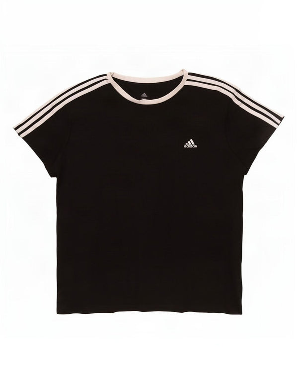 Tricou Adidas Femei Top UK 24/26 2XL Negru Bumbac