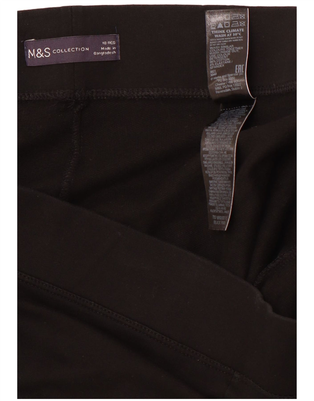 MARKS & SPENCER Pantaloni de trening pentru femei UK 18 XL Bumbac negru