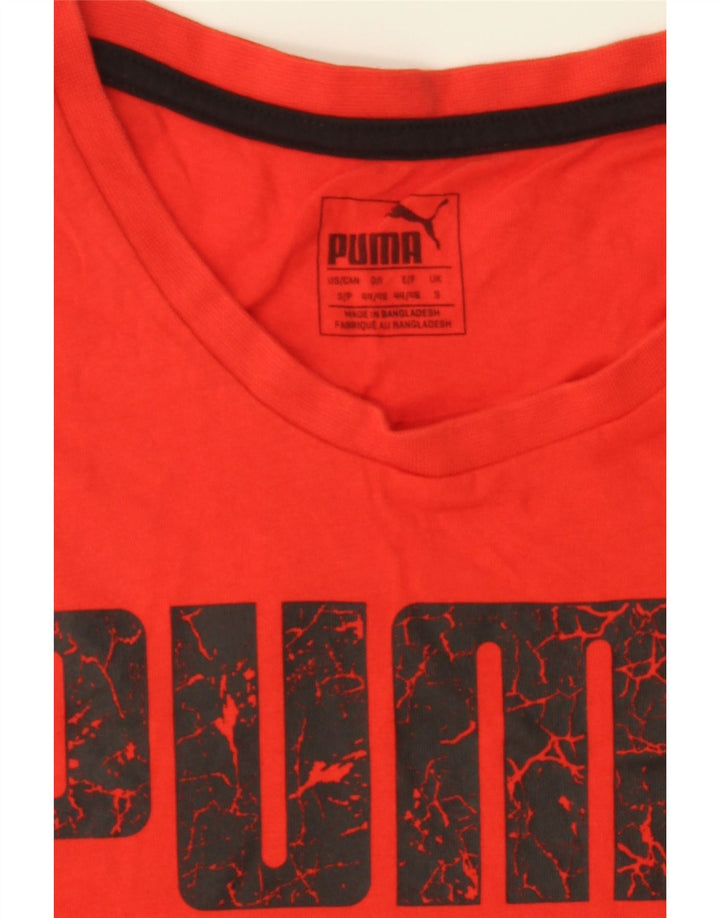 PUMA Mens Graphic T-Shirt Top Small Orange Cotton Vintage Puma and Second-Hand Puma from Messina Hembry 