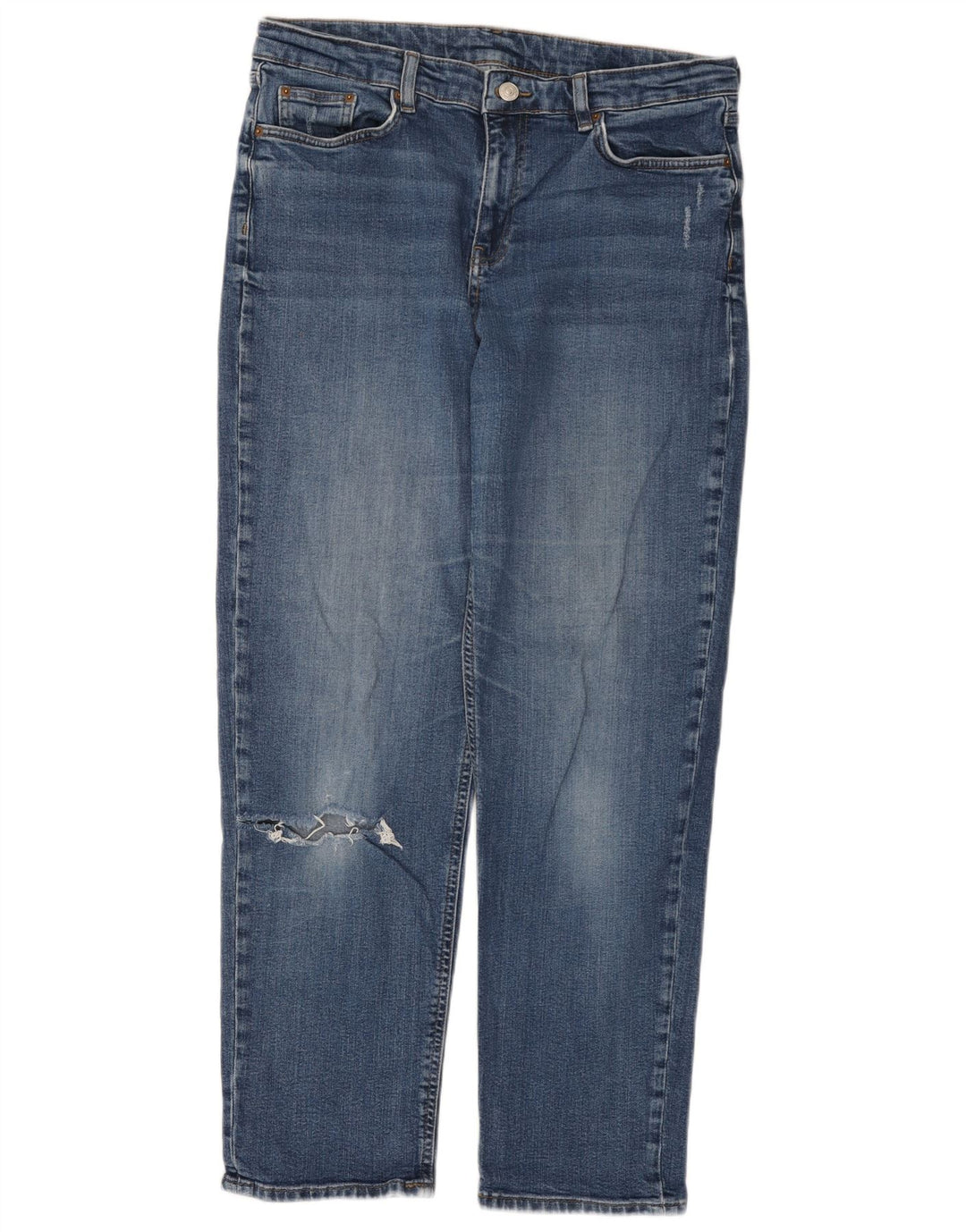 Marks & Spencer Blugi Distressed drepte pentru femei UK 14 Large W34 L30 Blue