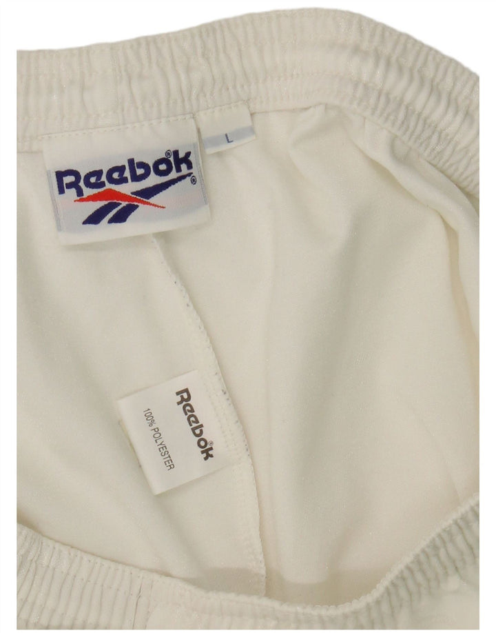 Pantaloni scurți sport Reebok pentru bărbați, mari, alb, din poliester