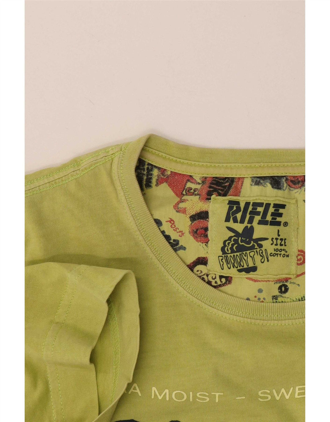 Tricou grafic pentru bărbați Rifle Top mare din bumbac verde