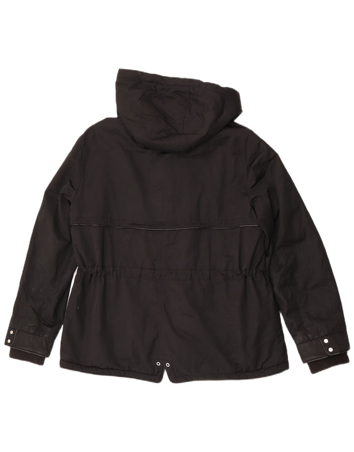 Jachetă de vânt cu glugă pentru femei Zara UK 18 XL Poliester negru