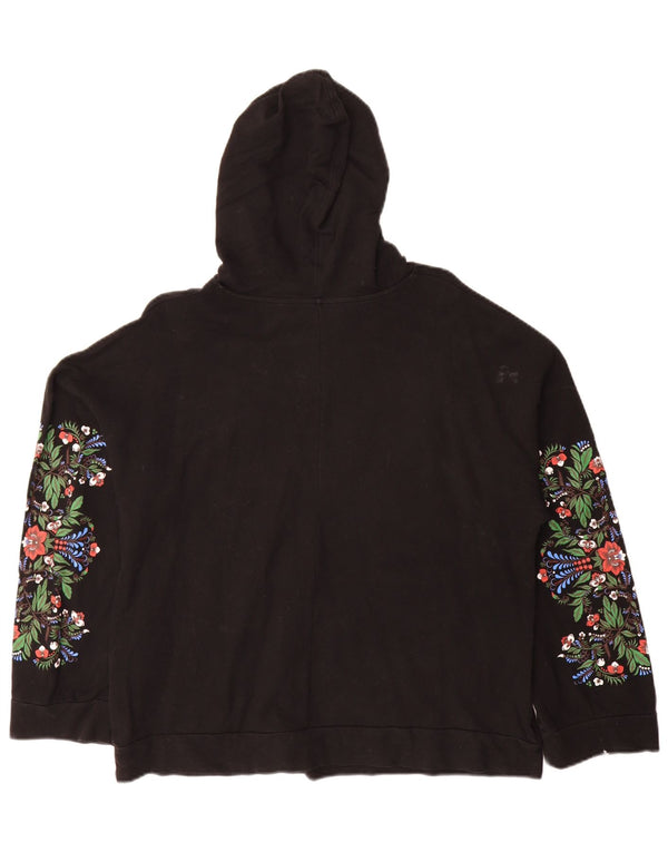 Pulover supradimensionat pentru femei Trafaluc Zara UK 10 Mic Negru Floral
