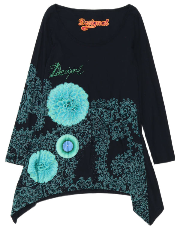 Rochie tunică cu mânecă lungă pentru femei Desigual UK 16 mare bleumarin cachetă