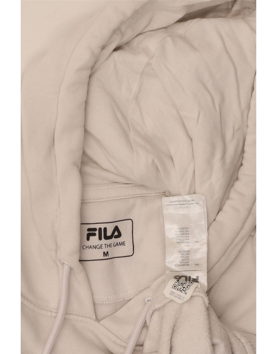 Pulover FILA pentru bărbați cu capota, alb mediu, bumbac