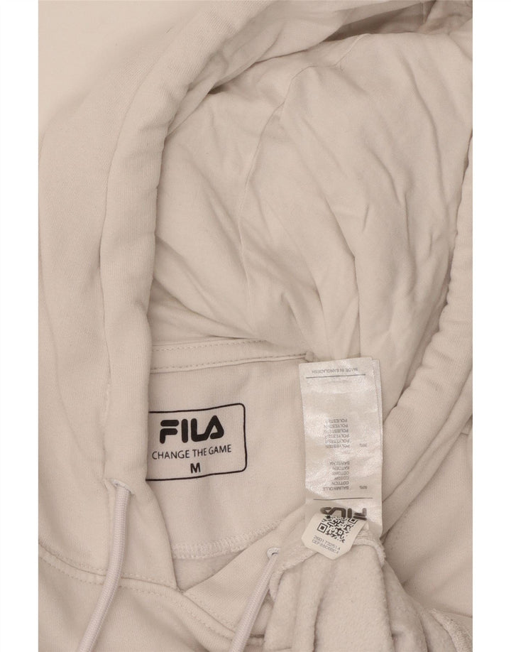 Pulover FILA pentru bărbați cu capota, alb mediu, bumbac