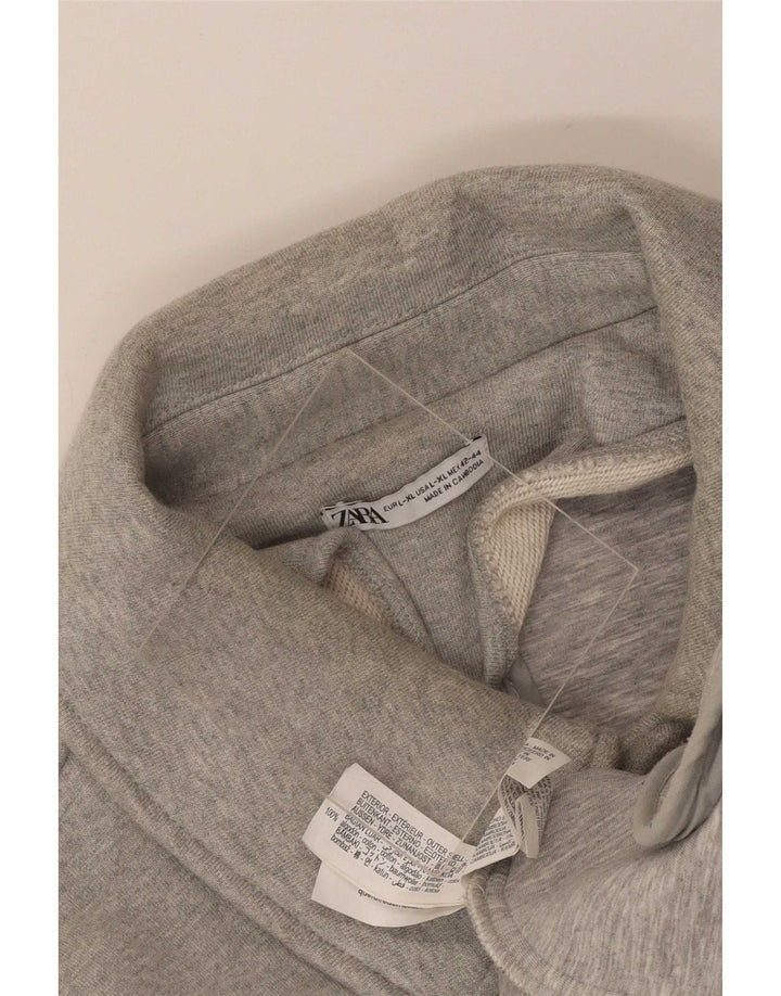 Bomber pentru femei Zara UK 16, mare, gri bumbac