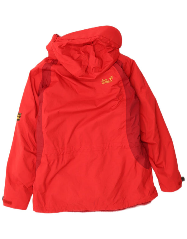 Jack Wolfskin jachetă de vânt cu glugă pentru femei UK 12 Medium Red Colorblock