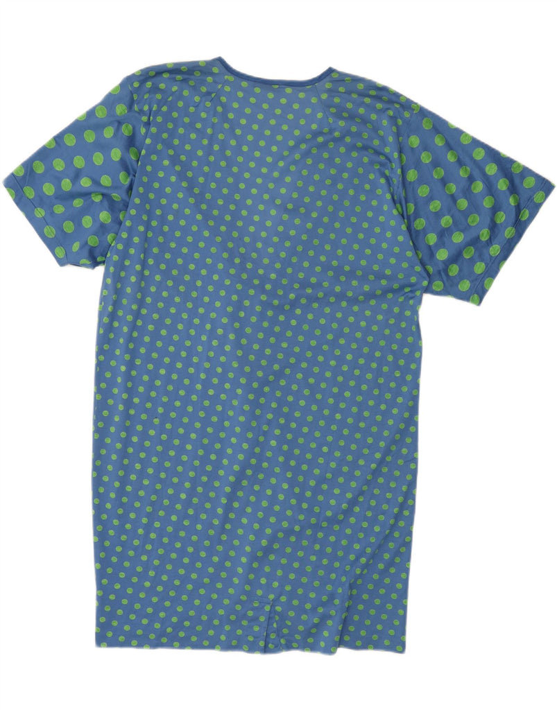 LANVIN Womens Robe Dress UK 16 Large Blue Polka Dot Cotton Vintage Lanvin and Second-Hand Lanvin from Messina Hembry 